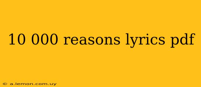 10 000 reasons lyrics pdf