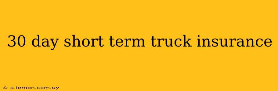 30 day short term truck insurance