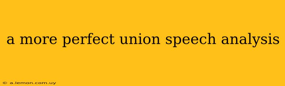 a more perfect union speech analysis