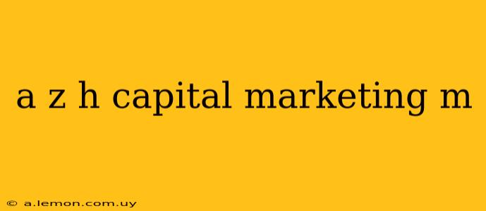 a z h capital marketing m