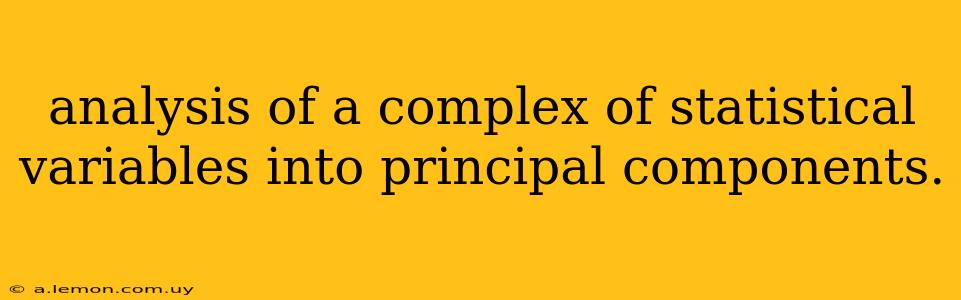 analysis of a complex of statistical variables into principal components.