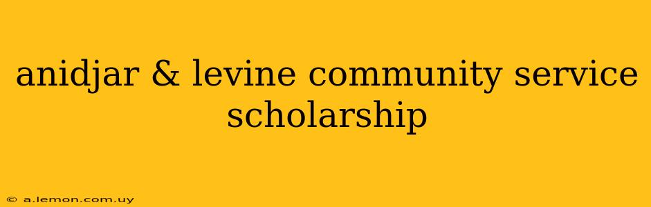 anidjar & levine community service scholarship