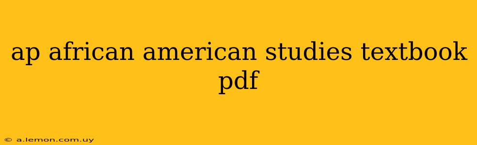 ap african american studies textbook pdf