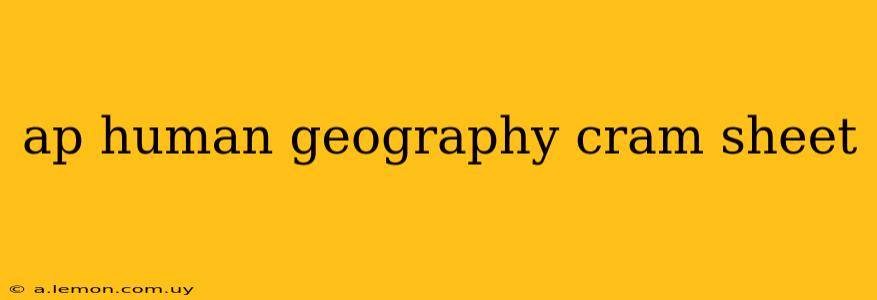 ap human geography cram sheet