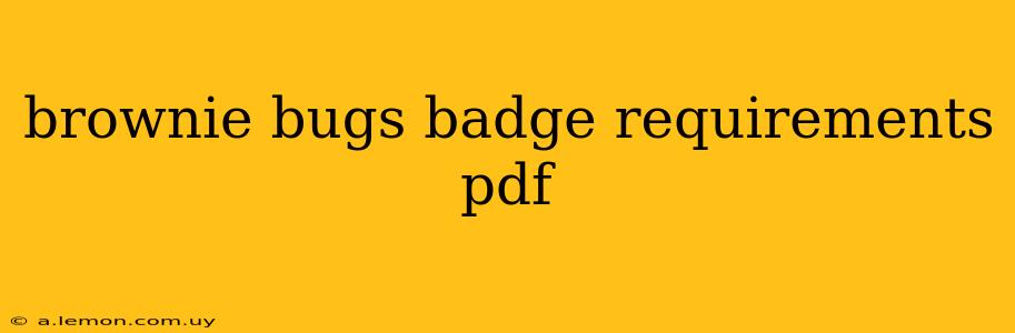 brownie bugs badge requirements pdf