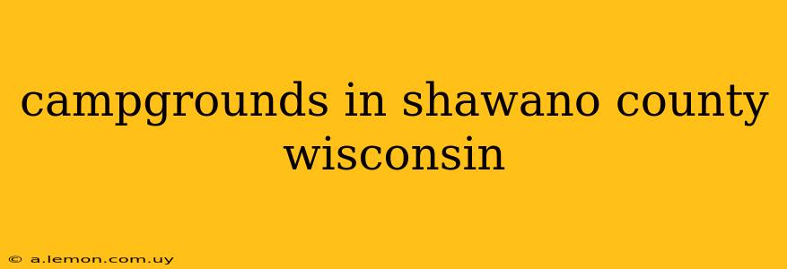 campgrounds in shawano county wisconsin