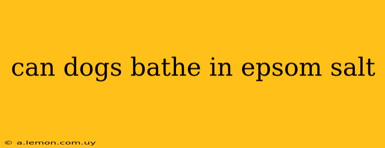 can dogs bathe in epsom salt