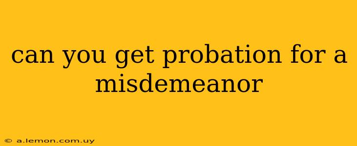 can you get probation for a misdemeanor