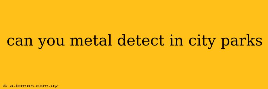 can you metal detect in city parks