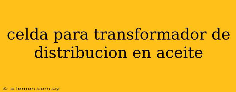 celda para transformador de distribucion en aceite