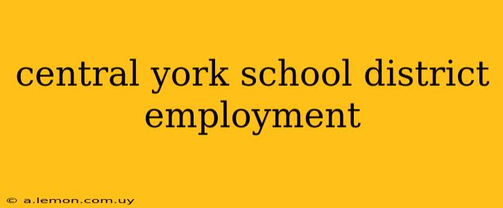 central york school district employment