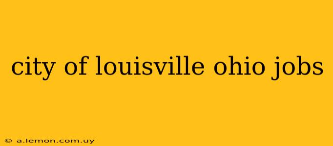 city of louisville ohio jobs