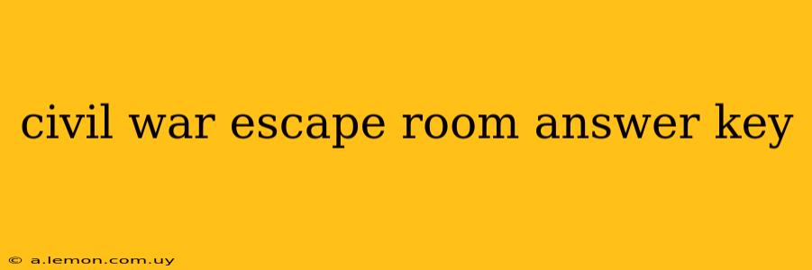 civil war escape room answer key