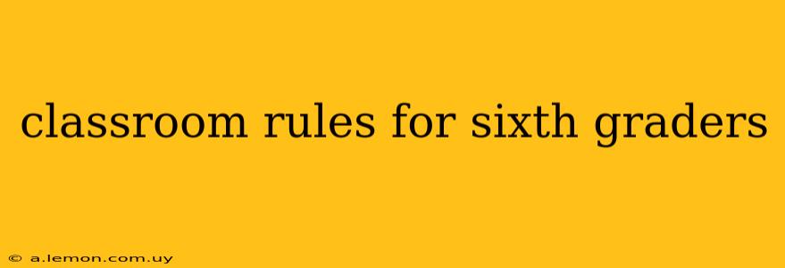 classroom rules for sixth graders