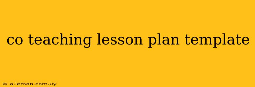 co teaching lesson plan template