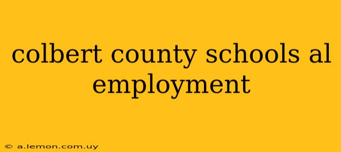 colbert county schools al employment