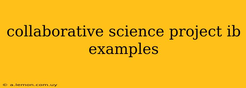 collaborative science project ib examples