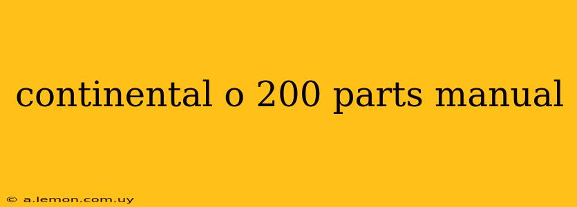 continental o 200 parts manual