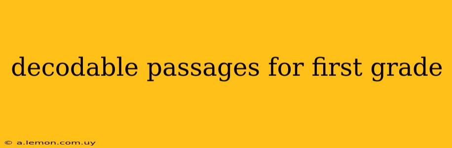 decodable passages for first grade