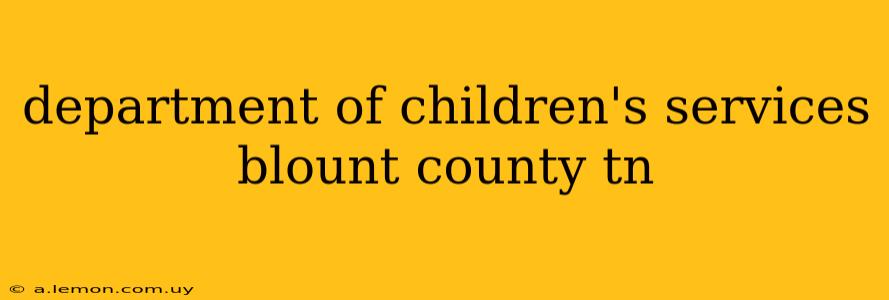 department of children's services blount county tn