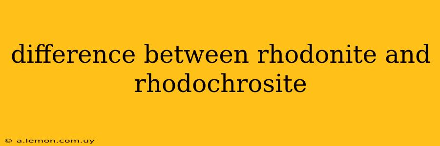 difference between rhodonite and rhodochrosite