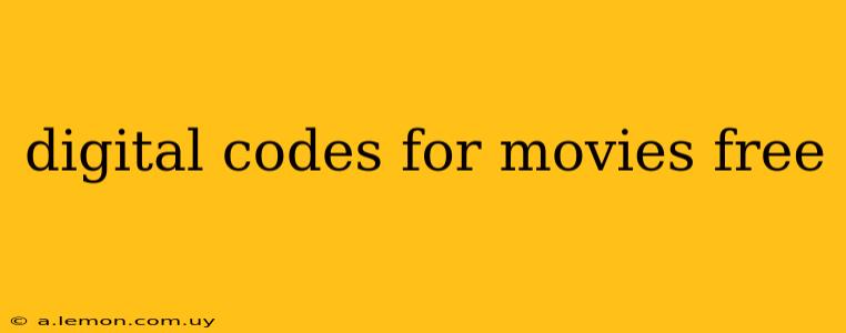 digital codes for movies free