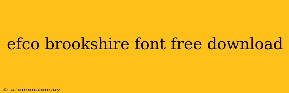 efco brookshire font free download