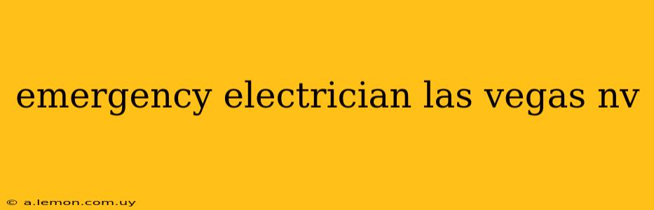 emergency electrician las vegas nv