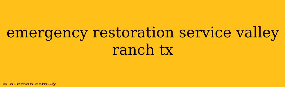 emergency restoration service valley ranch tx