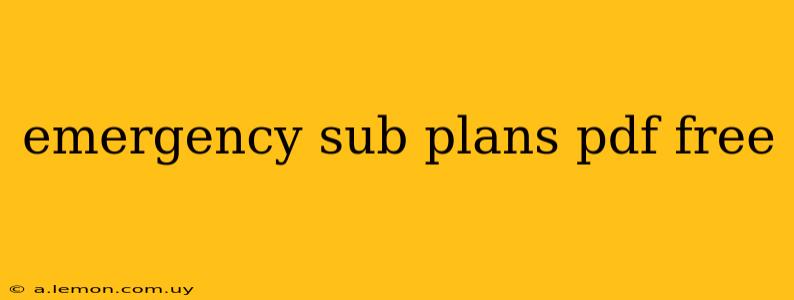 emergency sub plans pdf free