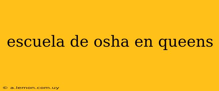 escuela de osha en queens