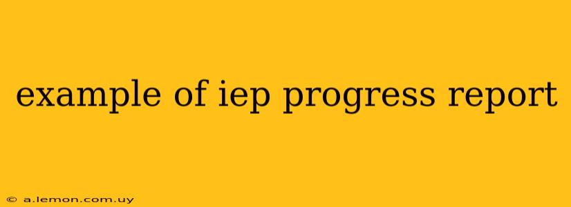 example of iep progress report