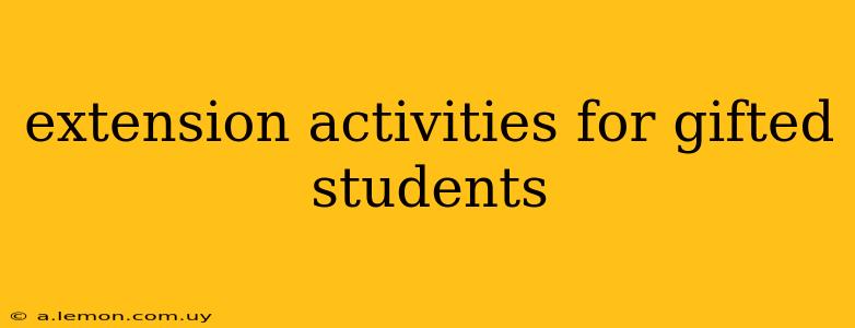 extension activities for gifted students