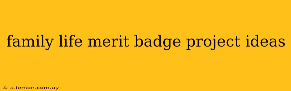 family life merit badge project ideas