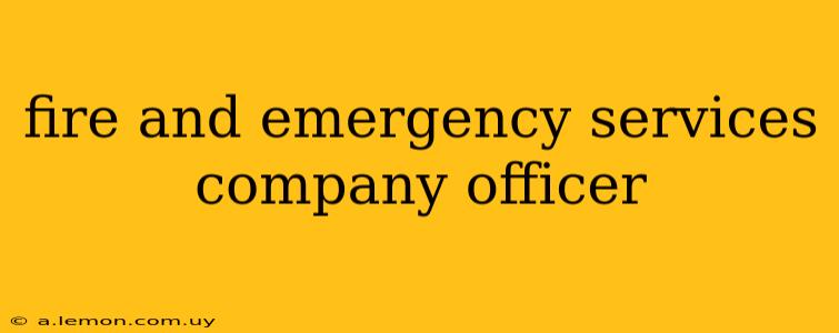 fire and emergency services company officer