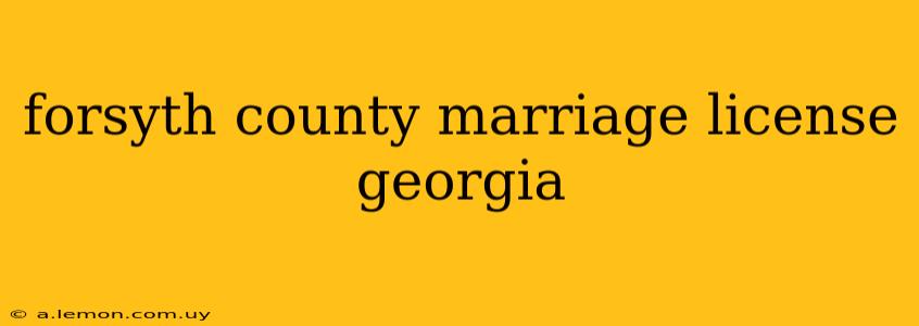 forsyth county marriage license georgia