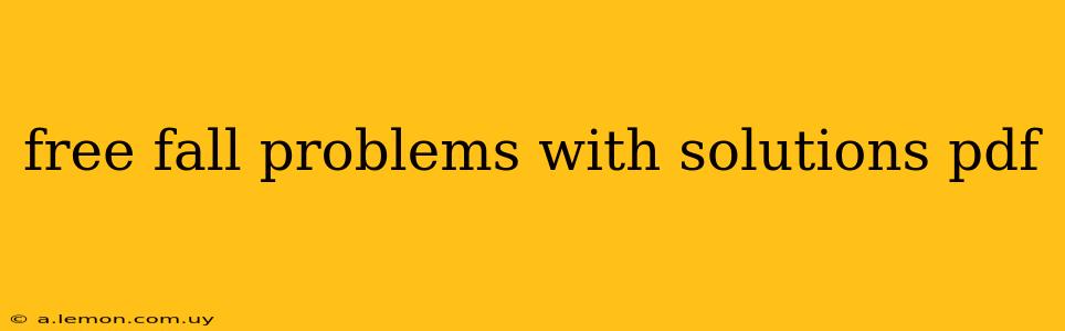 free fall problems with solutions pdf