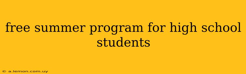 free summer program for high school students