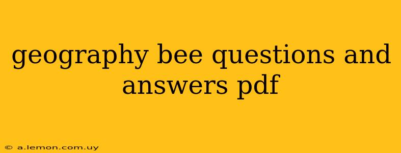 geography bee questions and answers pdf