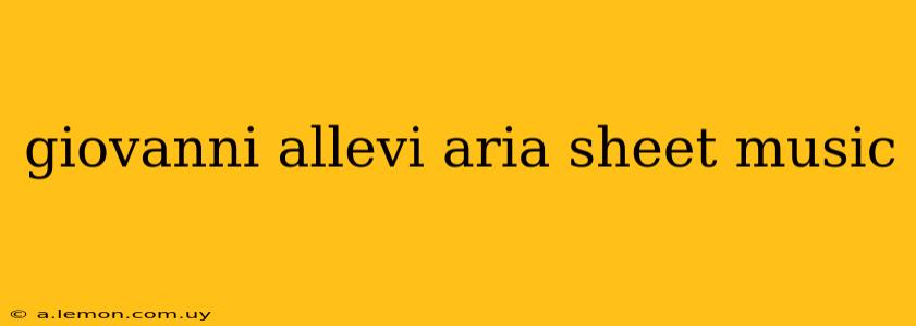 giovanni allevi aria sheet music