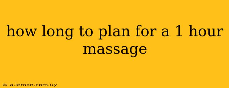 how long to plan for a 1 hour massage