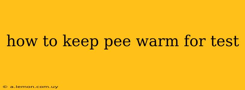 how to keep pee warm for test