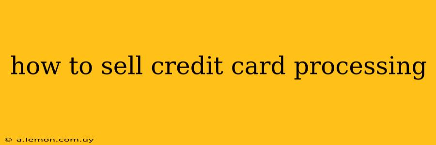 how to sell credit card processing