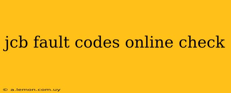 jcb fault codes online check