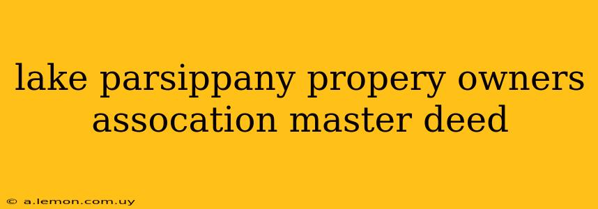 lake parsippany propery owners assocation master deed