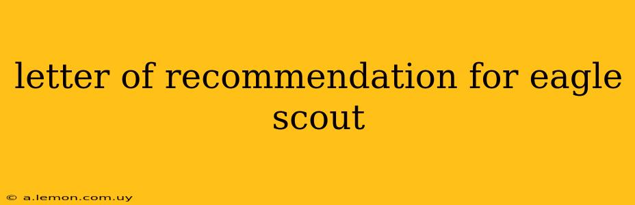 letter of recommendation for eagle scout