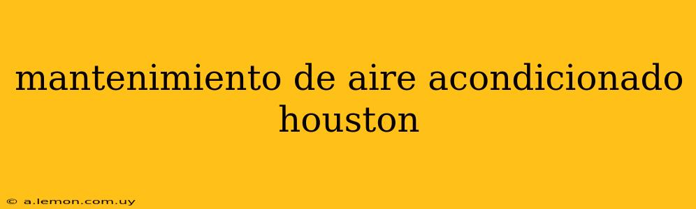 mantenimiento de aire acondicionado houston