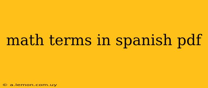 math terms in spanish pdf