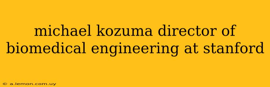 michael kozuma director of biomedical engineering at stanford