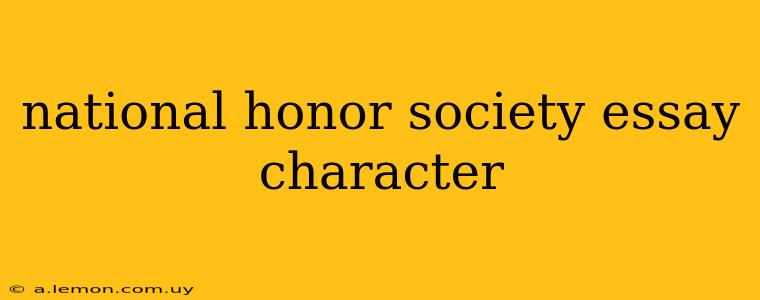 national honor society essay character